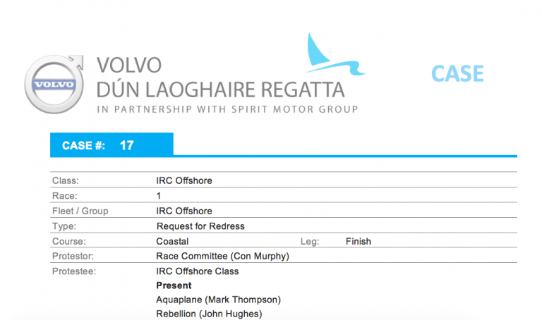 Decision of the Protest Committee (IRC Offshore)