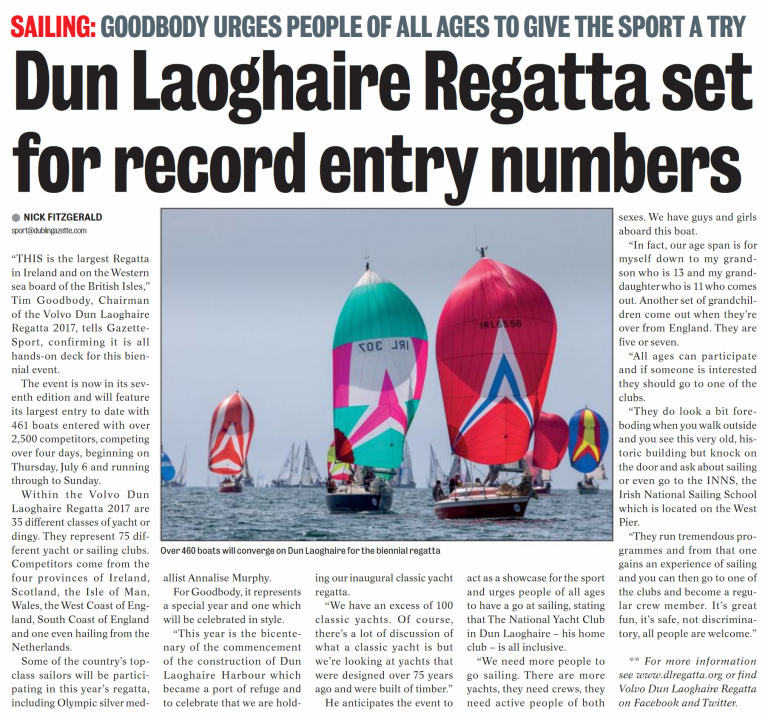 Dún Laoghaire Gazette :: Dún Laoghaire Regatta set for record entry numbers