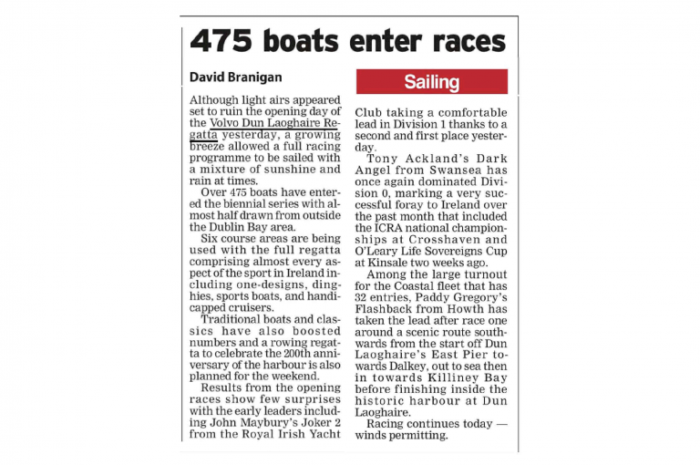 Irish Examiner :: 475 Boats Enter Races