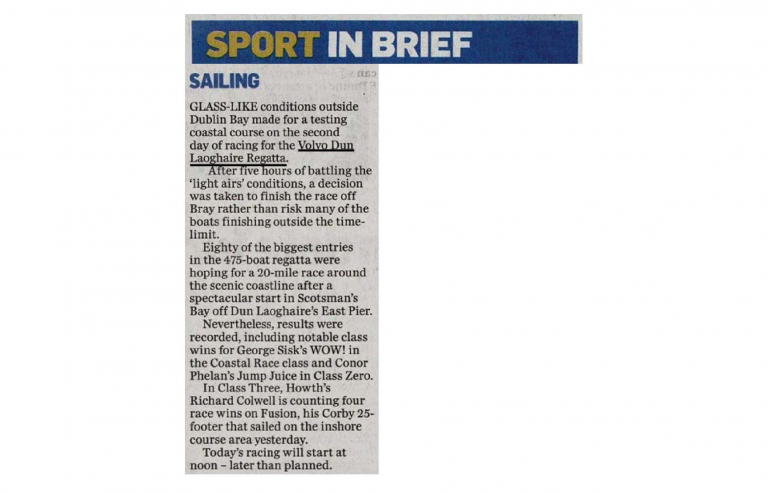 Irish Independent Sport :: In Brief – Sailing