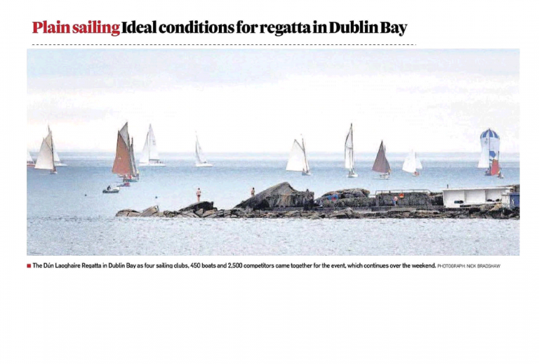 Irish Times Cover :: Plain Sailing – Ideal Conditions for Regatta in Dublin Bay
