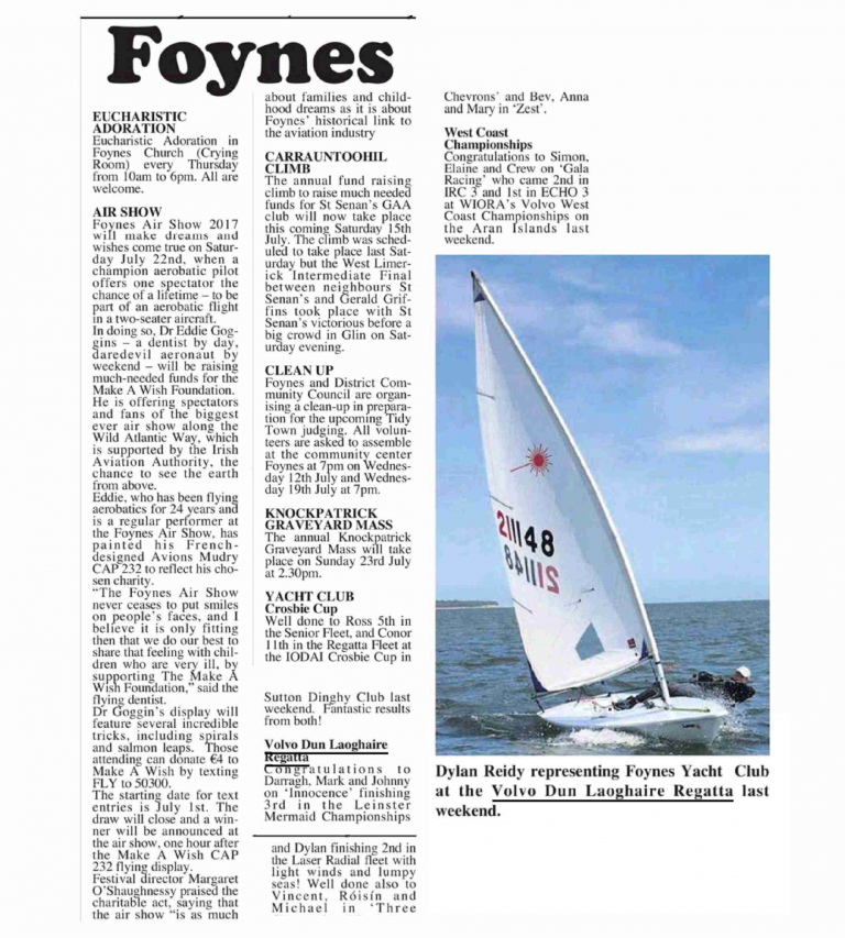 Limerick Weekly Observer :: Foynes, Volvo Dún Laoghaire Regatta
