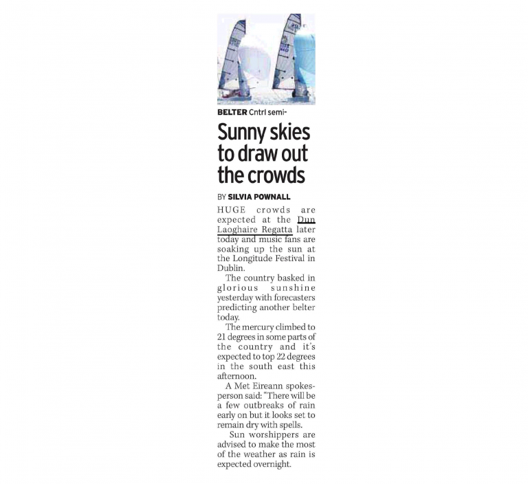 Sunday Mirror :: Sunny Skies To Draw Out The Crowds