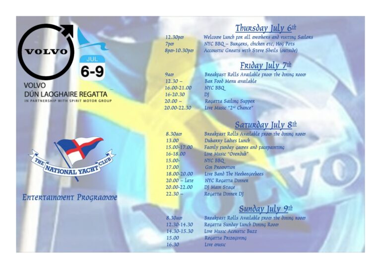 National Yacht Club Social Programme